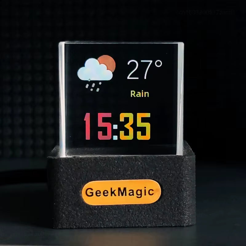 Creative Mini Geekmagic Crystal Display for Desktop Game Decoration Weather Station Gif Play
