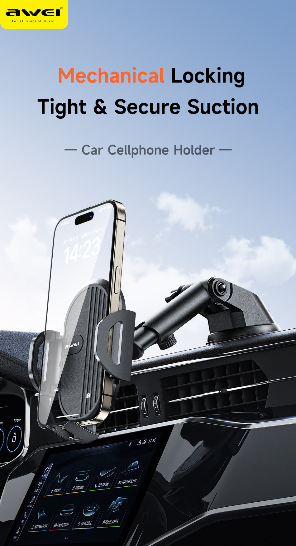 Suction Cup Type Simple Car Accessory Mobile Phone Holder