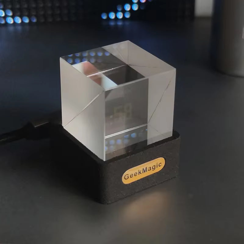 Creative Mini Geekmagic Crystal Display for Desktop Game Decoration Weather Station Gif Play