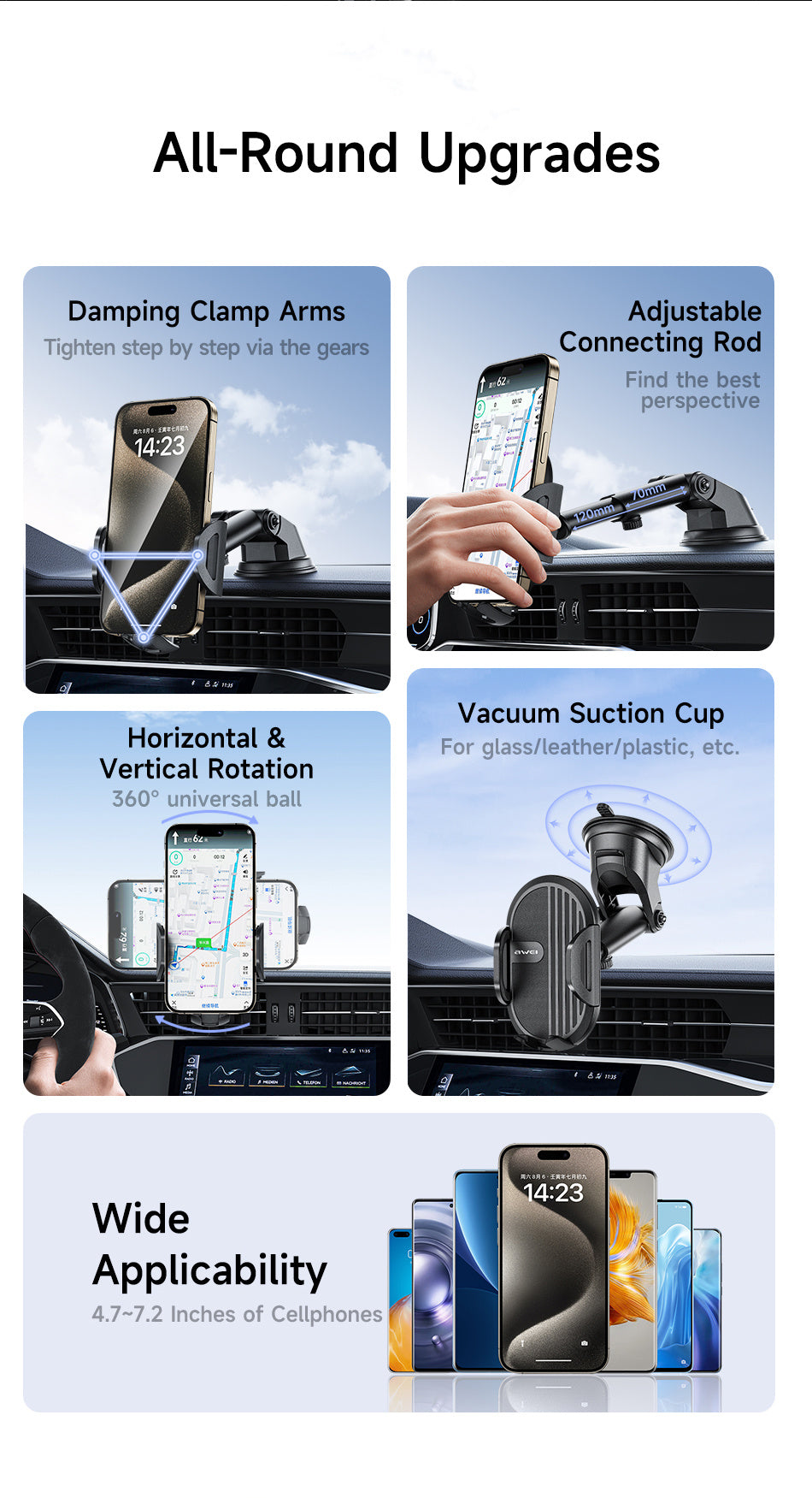 Suction Cup Type Simple Car Accessory Mobile Phone Holder