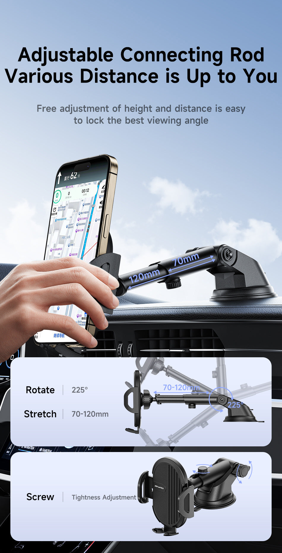 Suction Cup Type Simple Car Accessory Mobile Phone Holder