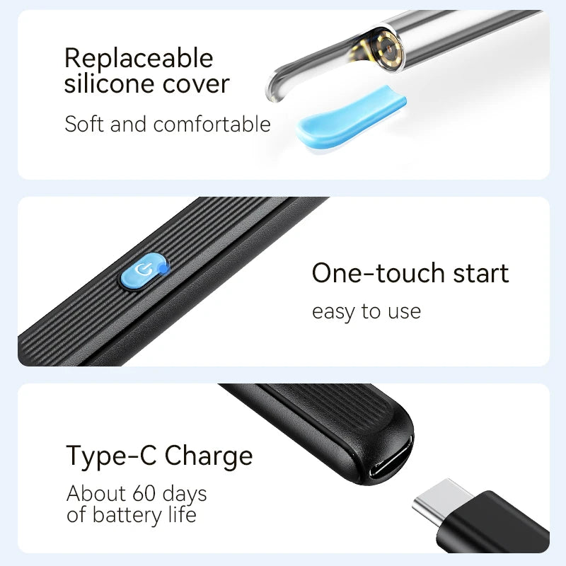 Ear Cleaner with Camera Set Ear Sticks Otoscope USB C Charging Endoscope Wax Removal Tool Earpick Mini Camera Ear Cleaning Set