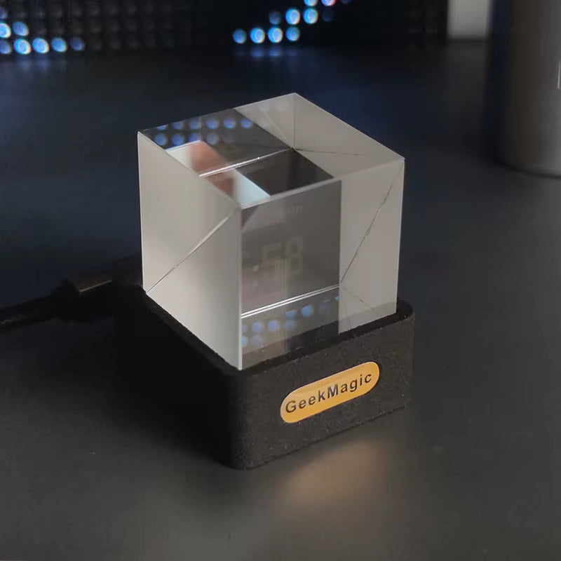 Creative Mini Geekmagic Crystal Display for Desktop Game Decoration Weather Station Gif Play