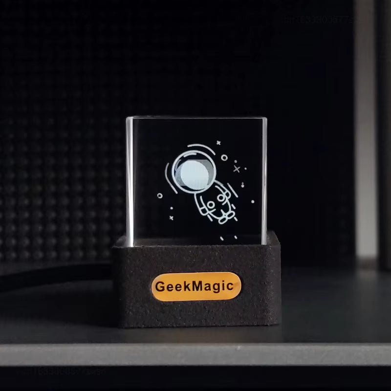 Creative Mini Geekmagic Crystal Display for Desktop Game Decoration Weather Station Gif Play